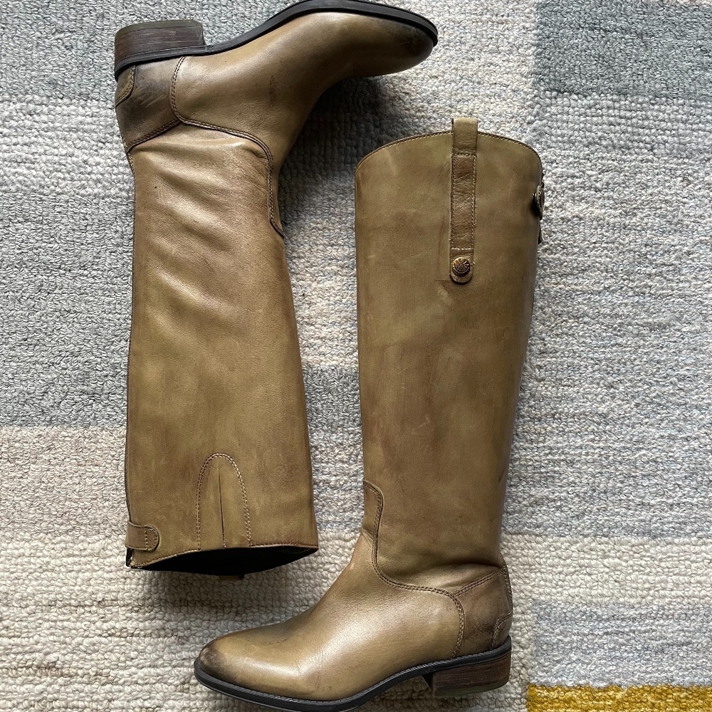 Sam Edelman Penny Leather Riding Boot Olive 7.5
